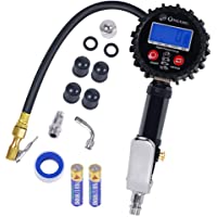 Manómetro Digital 250 PSI Medidor de Presión de Neumáticos con Pantalla LCD para Motocicleta- Bcicleta y Coche